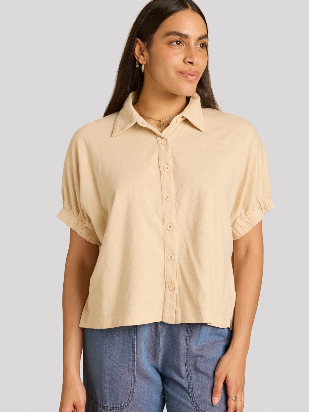 Known Supply khaki alora top large